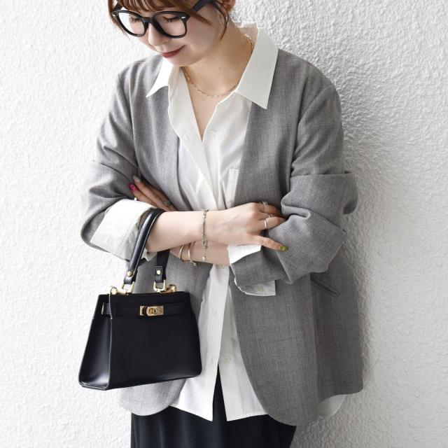 シップス エニィ（SHIPS any）/SHIPS any:〈洗濯機可能〉ウーステッド Vネック ノーカラー ジャケット