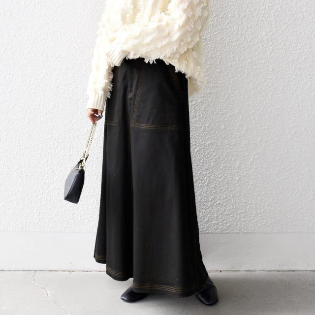 シップス エニィ（SHIPS any）/《一部予約》SHIPS any:〈洗濯機可能〉チノ ステッチ フレア ロング スカート