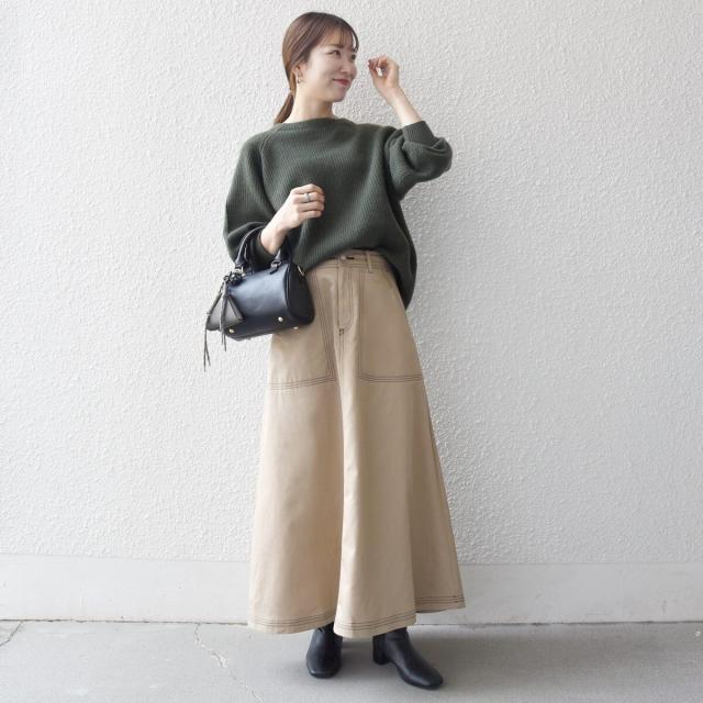 シップス エニィ（SHIPS any）/《一部予約》SHIPS any:〈洗濯機可能〉チノ ステッチ フレア ロング スカート