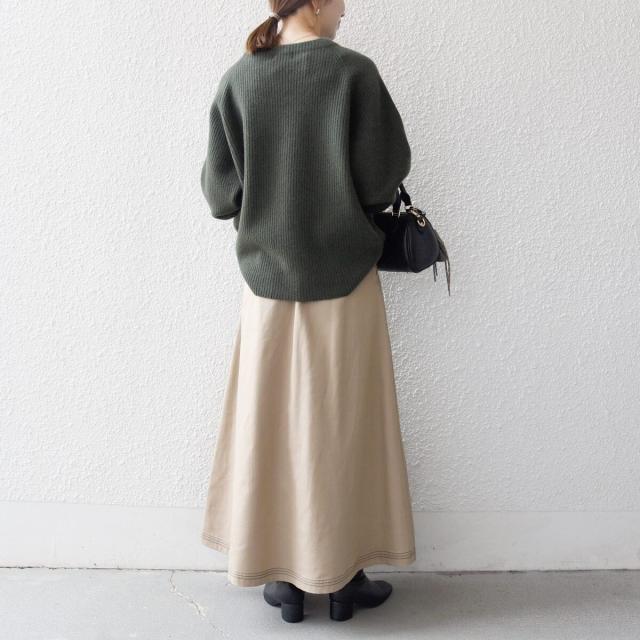 シップス エニィ（SHIPS any）/《一部予約》SHIPS any:〈洗濯機可能〉チノ ステッチ フレア ロング スカート