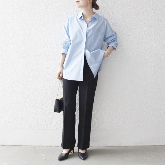 シップス エニィ（SHIPS any）/《一部予約》SHIPS any:〈洗濯機可能〉ダブルクロス セミフレア パンツ［NAVY BLUE］