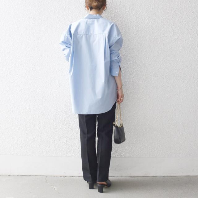 シップス エニィ（SHIPS any）/《一部予約》SHIPS any:〈洗濯機可能〉ダブルクロス セミフレア パンツ［NAVY BLUE］