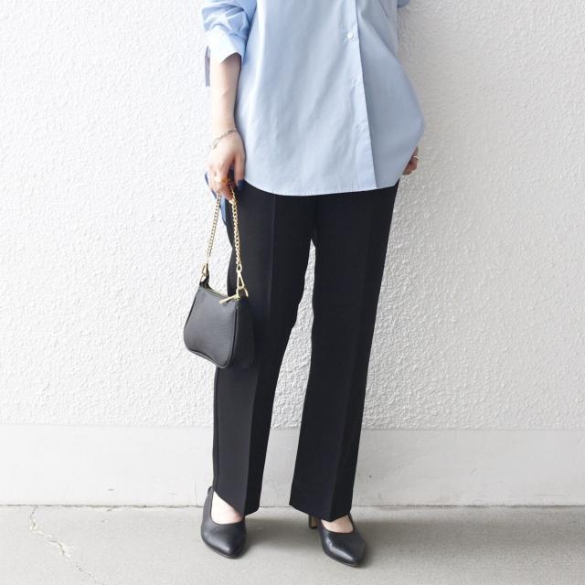 シップス エニィ（SHIPS any）/《一部予約》SHIPS any:〈洗濯機可能〉ダブルクロス セミフレア パンツ［NAVY BLUE］