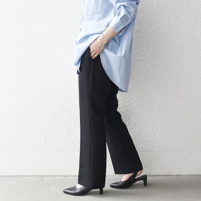 シップス エニィ（SHIPS any）/《一部予約》SHIPS any:〈洗濯機可能〉ダブルクロス セミフレア パンツ［NAVY BLUE］