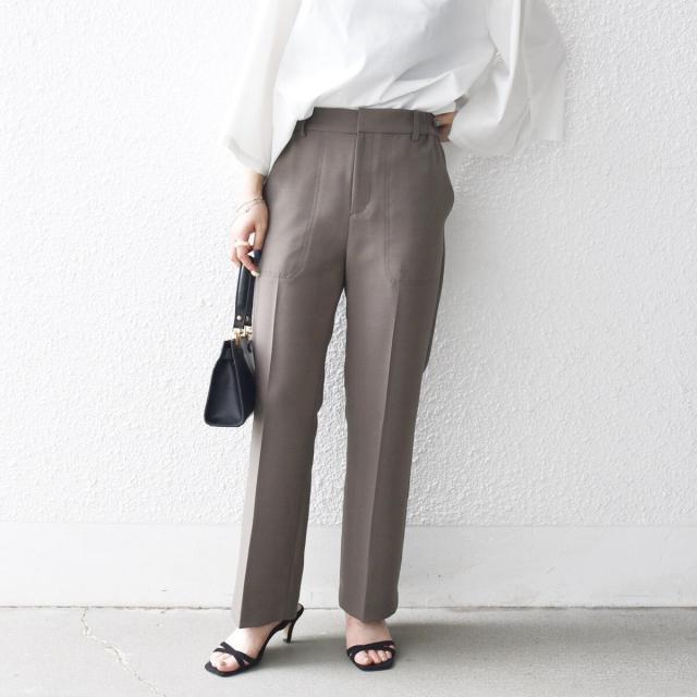 シップス エニィ（SHIPS any）/《一部予約》SHIPS any:〈洗濯機可能〉ダブルクロス セミフレア パンツ［NAVY BLUE］