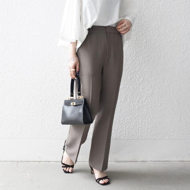 シップス エニィ（SHIPS any）/《一部予約》SHIPS any:〈洗濯機可能〉ダブルクロス セミフレア パンツ［NAVY BLUE］