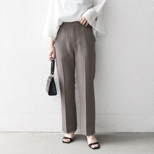 シップス エニィ（SHIPS any）/《一部予約》SHIPS any:〈洗濯機可能〉ダブルクロス セミフレア パンツ［NAVY BLUE］