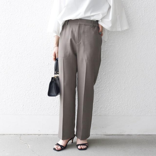 シップス エニィ（SHIPS any）/《一部予約》SHIPS any:〈洗濯機可能〉ダブルクロス セミフレア パンツ［NAVY BLUE］