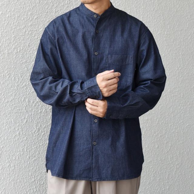 シップス エニィ（SHIPS any）/SHIPS any:〈洗濯機可能〉4．5oz ライト デニム バンドカラー シャツ◇