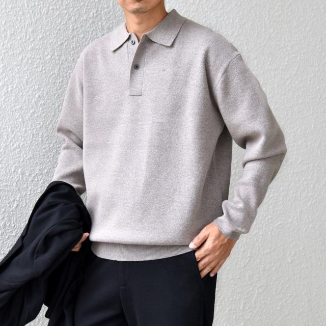 シップス エニィ（SHIPS any）/SHIPS any:〈手洗い可能〉ハイゲージ ミラノリブ ブラッシュド リラックス ニット ポロ◇