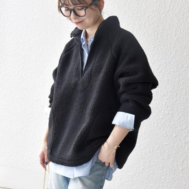 シップス エニィ（SHIPS any）/《一部追加予約》SHIPS any:〈洗濯機可能〉ボア フリース ハーフジップ プルオーバー