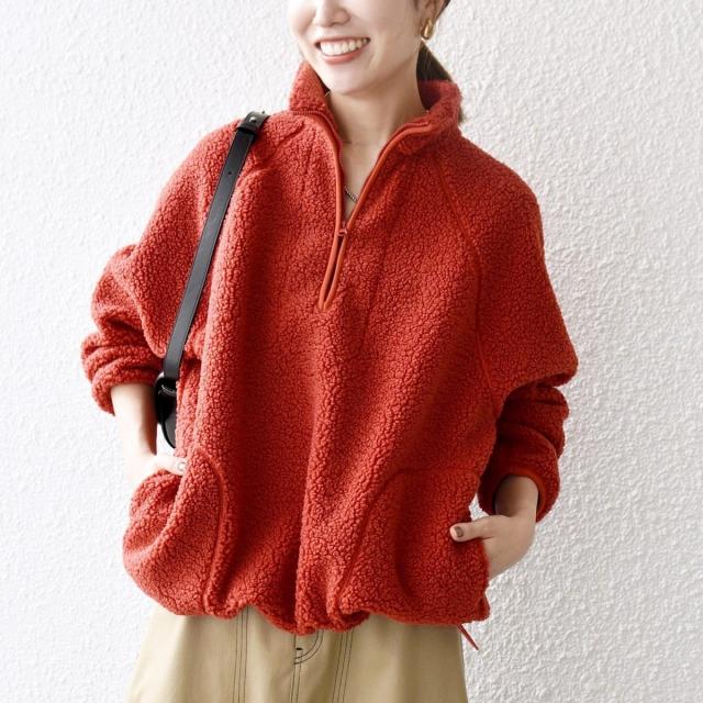 シップス エニィ（SHIPS any）/《一部追加予約》SHIPS any:〈洗濯機可能〉ボア フリース ハーフジップ プルオーバー