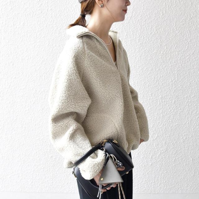 シップス エニィ（SHIPS any）/《一部追加予約》SHIPS any:〈洗濯機可能〉ボア フリース ハーフジップ プルオーバー