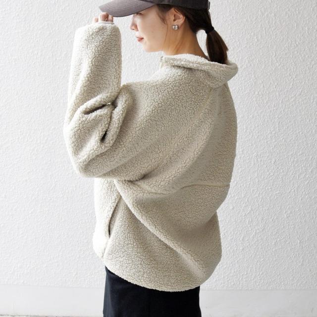 シップス エニィ（SHIPS any）/《一部追加予約》SHIPS any:〈洗濯機可能〉ボア フリース ハーフジップ プルオーバー