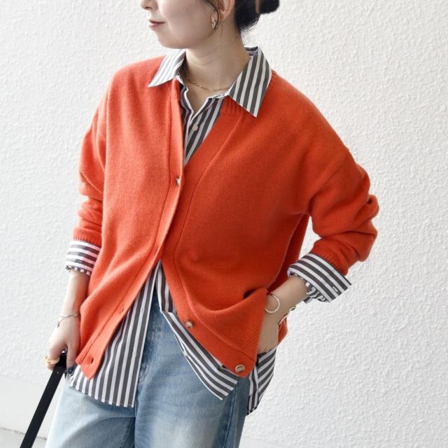 シップス エニィ（SHIPS any）/SHIPS any:〈手洗い可能〉AQUA カシミヤ ミックス スキッパー カーディガン