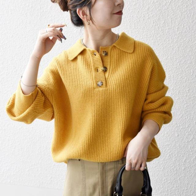 シップス エニィ（SHIPS any）/《一部追加予約》SHIPS any:〈手洗い可能〉AQUA カシミヤ ミックス ポロ ニット