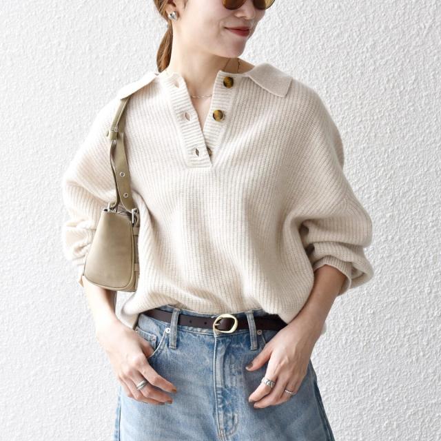 シップス エニィ（SHIPS any）/《一部追加予約》SHIPS any:〈手洗い可能〉AQUA カシミヤ ミックス ポロ ニット