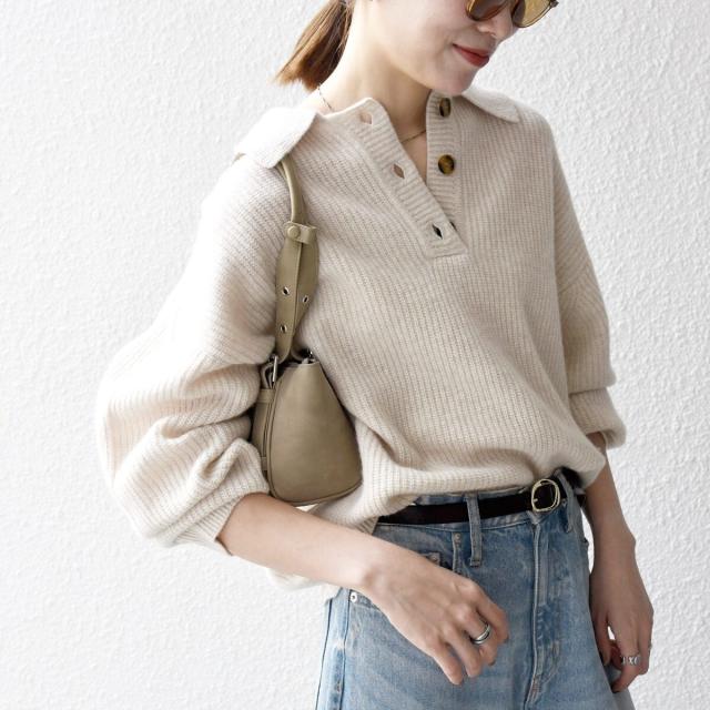 シップス エニィ（SHIPS any）/《一部追加予約》SHIPS any:〈手洗い可能〉AQUA カシミヤ ミックス ポロ ニット