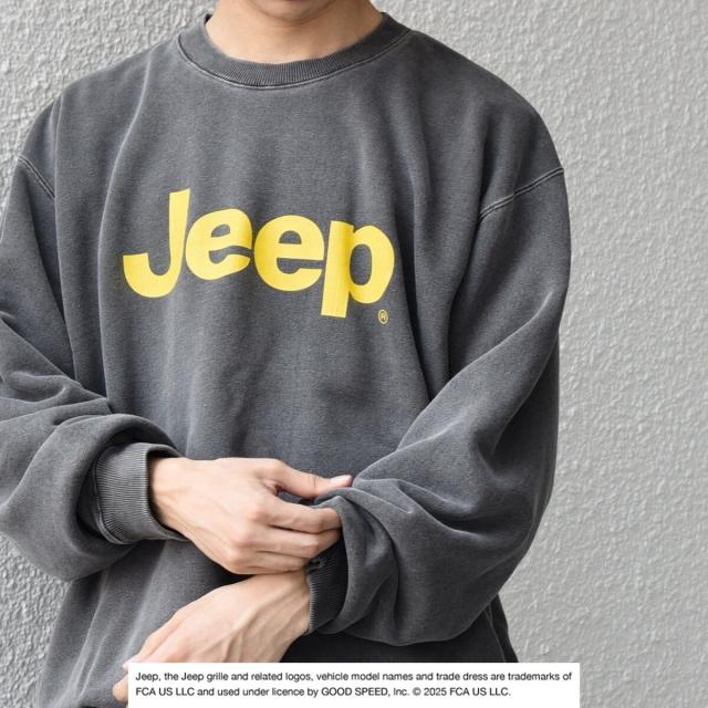 シップス エニィ（SHIPS any）/GOOD ROCK SPEED: ピグメントダイ ジープ ロゴ クラックプリント スウェット◇