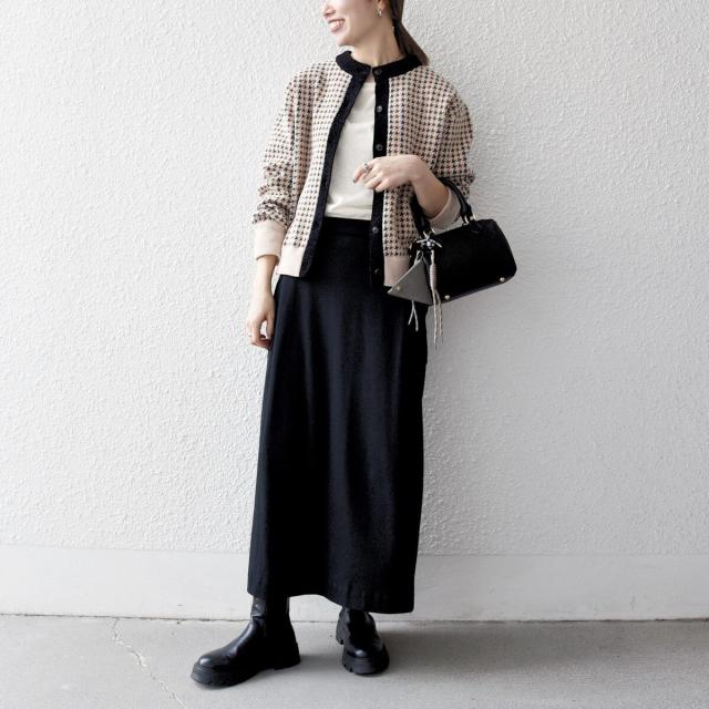 シップス エニィ（SHIPS any）/《一部追加予約》SHIPS any:〈手洗い可能〉モールヤーン クルーネック 千鳥柄 カーディガン