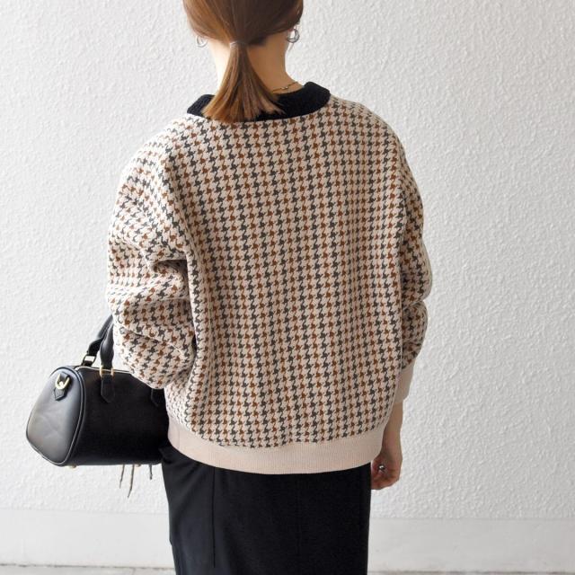 シップス エニィ（SHIPS any）/《一部追加予約》SHIPS any:〈手洗い可能〉モールヤーン クルーネック 千鳥柄 カーディガン