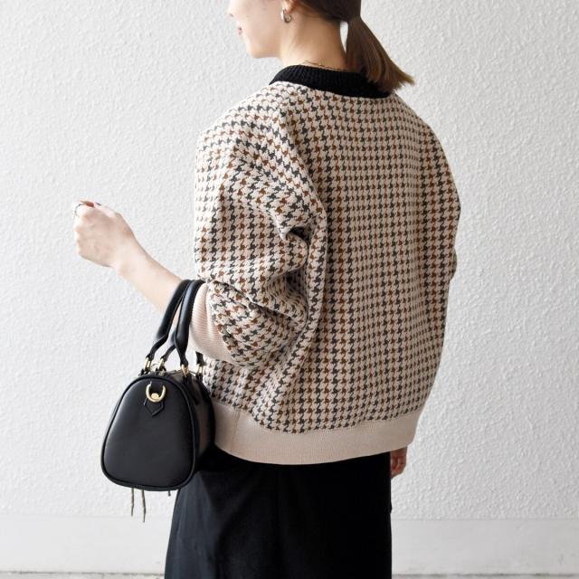 シップス エニィ（SHIPS any）/《一部追加予約》SHIPS any:〈手洗い可能〉モールヤーン クルーネック 千鳥柄 カーディガン