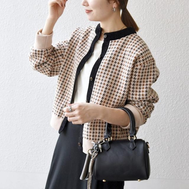 シップス エニィ（SHIPS any）/《一部追加予約》SHIPS any:〈手洗い可能〉モールヤーン クルーネック 千鳥柄 カーディガン