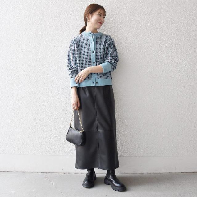 シップス エニィ（SHIPS any）/《一部追加予約》SHIPS any:〈手洗い可能〉モールヤーン クルーネック 千鳥柄 カーディガン