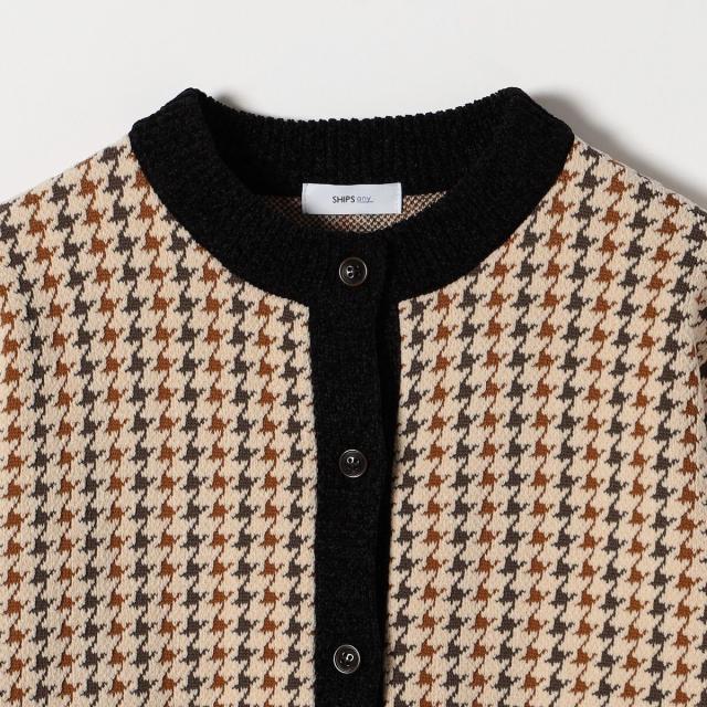 シップス エニィ（SHIPS any）/《一部追加予約》SHIPS any:〈手洗い可能〉モールヤーン クルーネック 千鳥柄 カーディガン