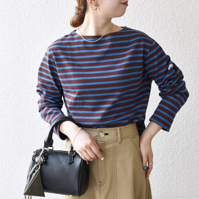 シップス エニィ（SHIPS any）/ORCIVAL:〈手洗い可能〉ボートネック ボーダー ロングスリーブ プルオーバー 25AW