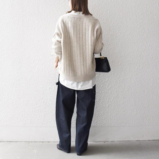 シップス エニィ（SHIPS any）/《予約》SHIPS any:〈手洗い可能〉ヤク ワイドリブ Vネック ニット カーディガン