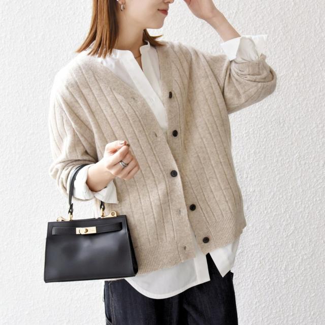 シップス エニィ（SHIPS any）/《予約》SHIPS any:〈手洗い可能〉ヤク ワイドリブ Vネック ニット カーディガン