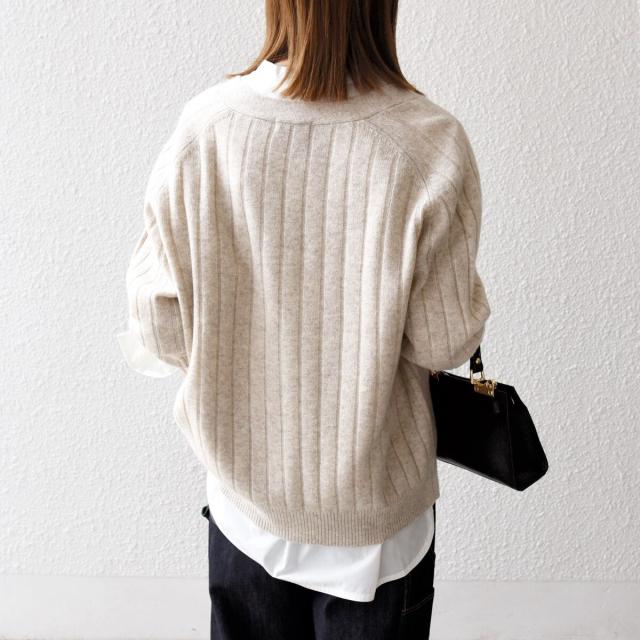 シップス エニィ（SHIPS any）/《予約》SHIPS any:〈手洗い可能〉ヤク ワイドリブ Vネック ニット カーディガン