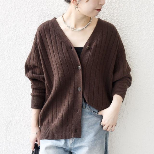 シップス エニィ（SHIPS any）/《予約》SHIPS any:〈手洗い可能〉ヤク ワイドリブ Vネック ニット カーディガン