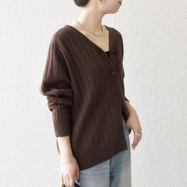 シップス エニィ（SHIPS any）/《予約》SHIPS any:〈手洗い可能〉ヤク ワイドリブ Vネック ニット カーディガン