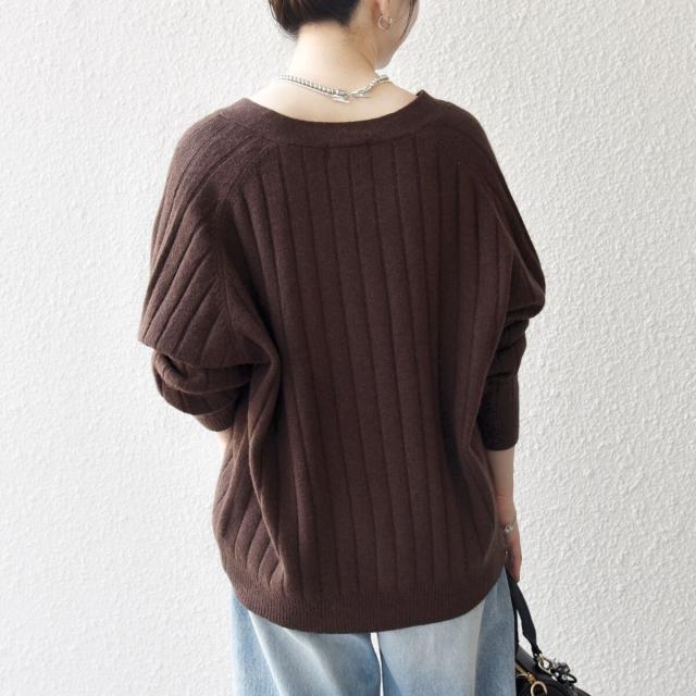 シップス エニィ（SHIPS any）/《予約》SHIPS any:〈手洗い可能〉ヤク ワイドリブ Vネック ニット カーディガン