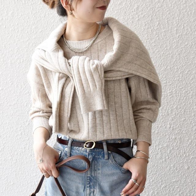 シップス エニィ（SHIPS any）/《予約》SHIPS any:〈手洗い可能〉ヤク ワイドリブ ラウンドヘム ニット プルオーバー