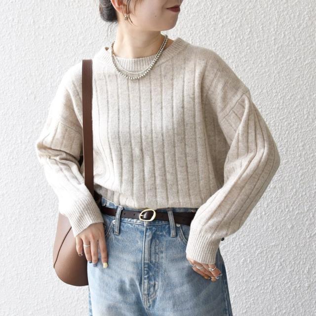 シップス エニィ（SHIPS any）/《予約》SHIPS any:〈手洗い可能〉ヤク ワイドリブ ラウンドヘム ニット プルオーバー