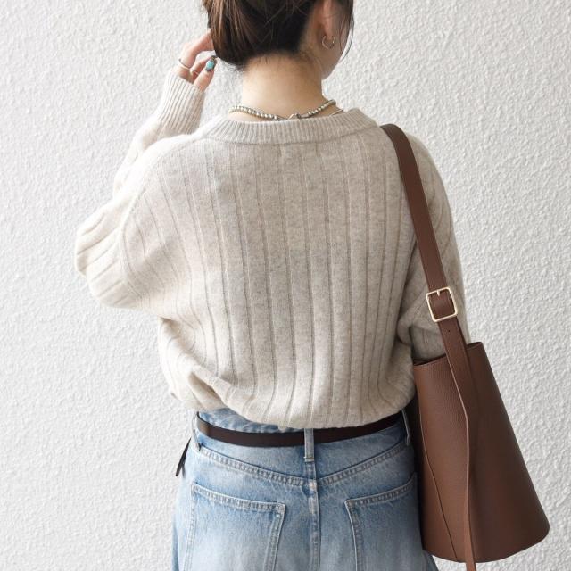 シップス エニィ（SHIPS any）/《予約》SHIPS any:〈手洗い可能〉ヤク ワイドリブ ラウンドヘム ニット プルオーバー