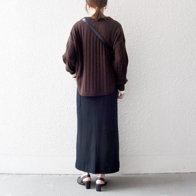 シップス エニィ（SHIPS any）/《予約》SHIPS any:〈手洗い可能〉ヤク ワイドリブ ラウンドヘム ニット プルオーバー