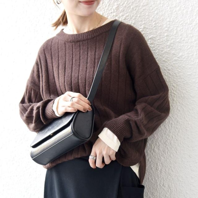 シップス エニィ（SHIPS any）/《予約》SHIPS any:〈手洗い可能〉ヤク ワイドリブ ラウンドヘム ニット プルオーバー