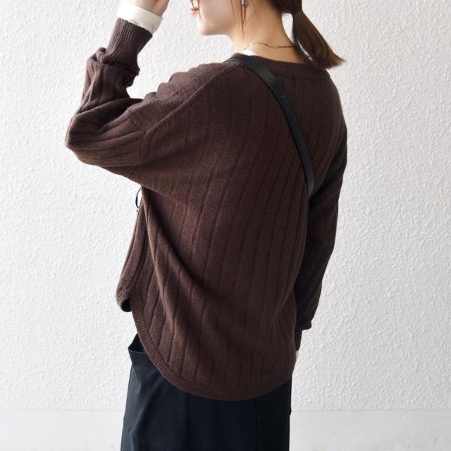 シップス エニィ（SHIPS any）/《予約》SHIPS any:〈手洗い可能〉ヤク ワイドリブ ラウンドヘム ニット プルオーバー