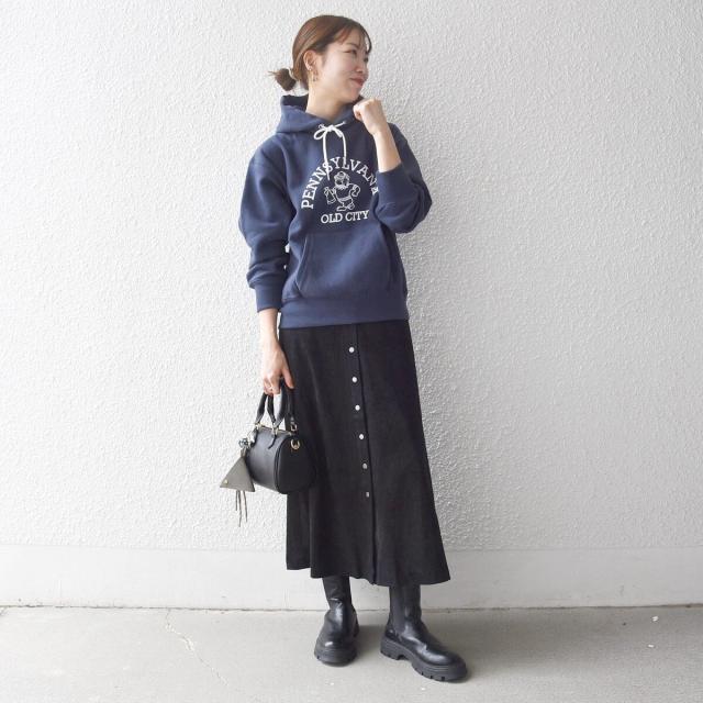 シップス エニィ（SHIPS any）/《一部追加予約》SHIPS any: ポリエステル スエード フロント ボタン Aライン スカート