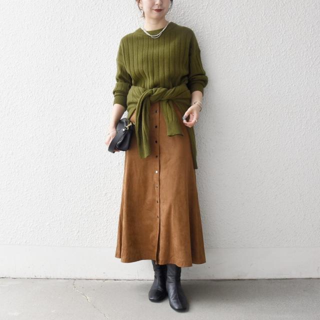 シップス エニィ（SHIPS any）/《一部追加予約》SHIPS any: ポリエステル スエード フロント ボタン Aライン スカート