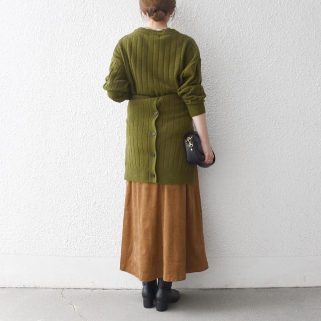 シップス エニィ（SHIPS any）/《一部追加予約》SHIPS any: ポリエステル スエード フロント ボタン Aライン スカート