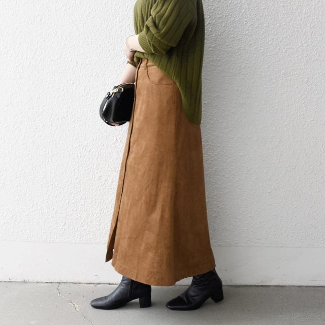 シップス エニィ（SHIPS any）/《一部追加予約》SHIPS any: ポリエステル スエード フロント ボタン Aライン スカート