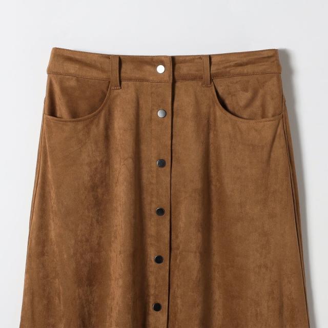 シップス エニィ（SHIPS any）/《一部追加予約》SHIPS any: ポリエステル スエード フロント ボタン Aライン スカート