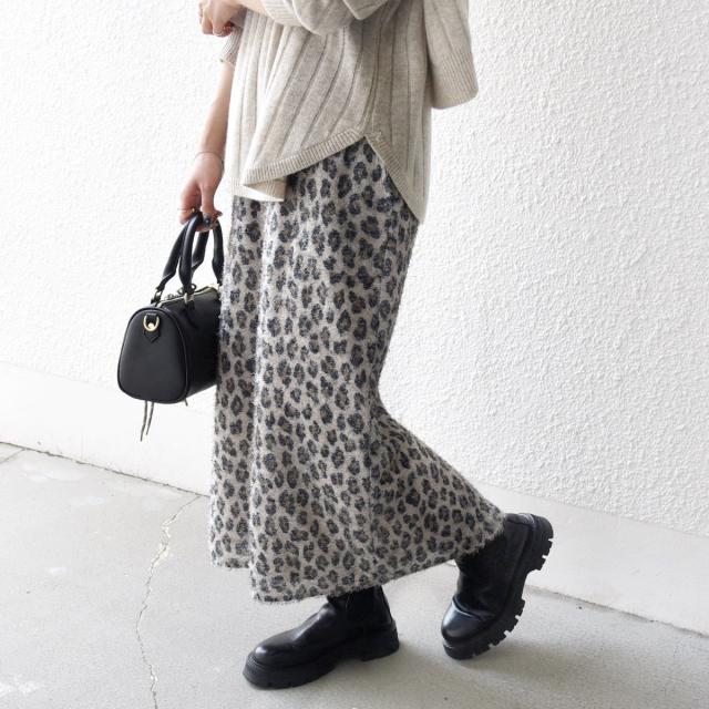 シップス エニィ（SHIPS any）/《一部追加予約》SHIPS any:〈手洗い可能〉レオパード ジャカード Iライン イージー スカー