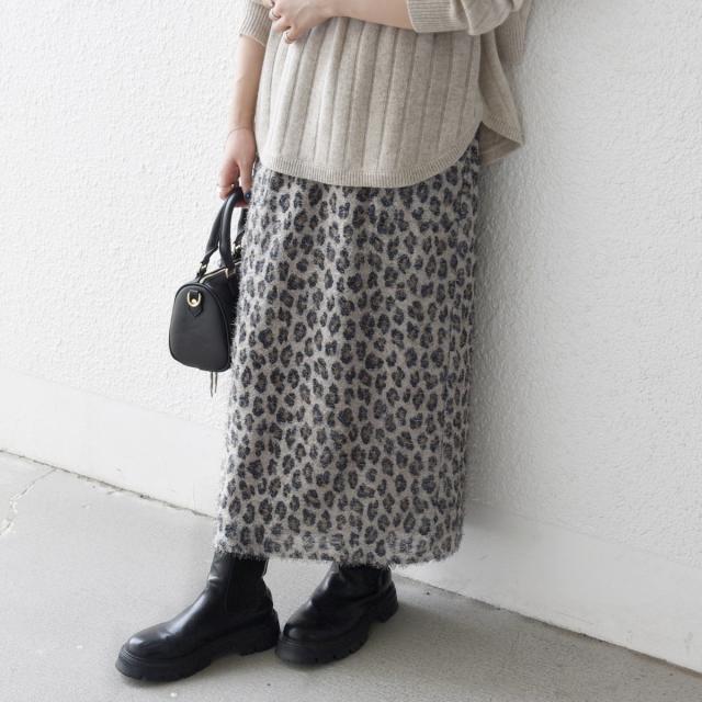 シップス エニィ（SHIPS any）/《一部追加予約》SHIPS any:〈手洗い可能〉レオパード ジャカード Iライン イージー スカー