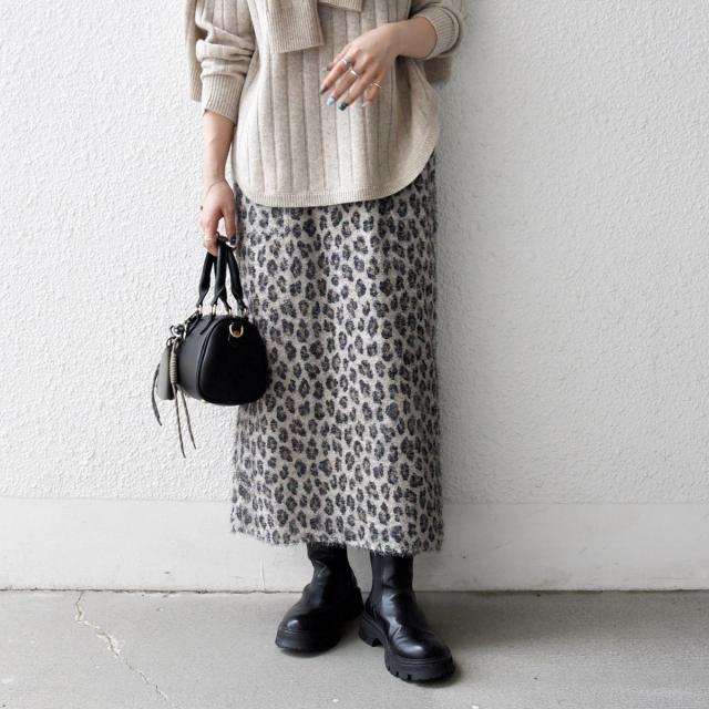 シップス エニィ（SHIPS any）/《一部追加予約》SHIPS any:〈手洗い可能〉レオパード ジャカード Iライン イージー スカー